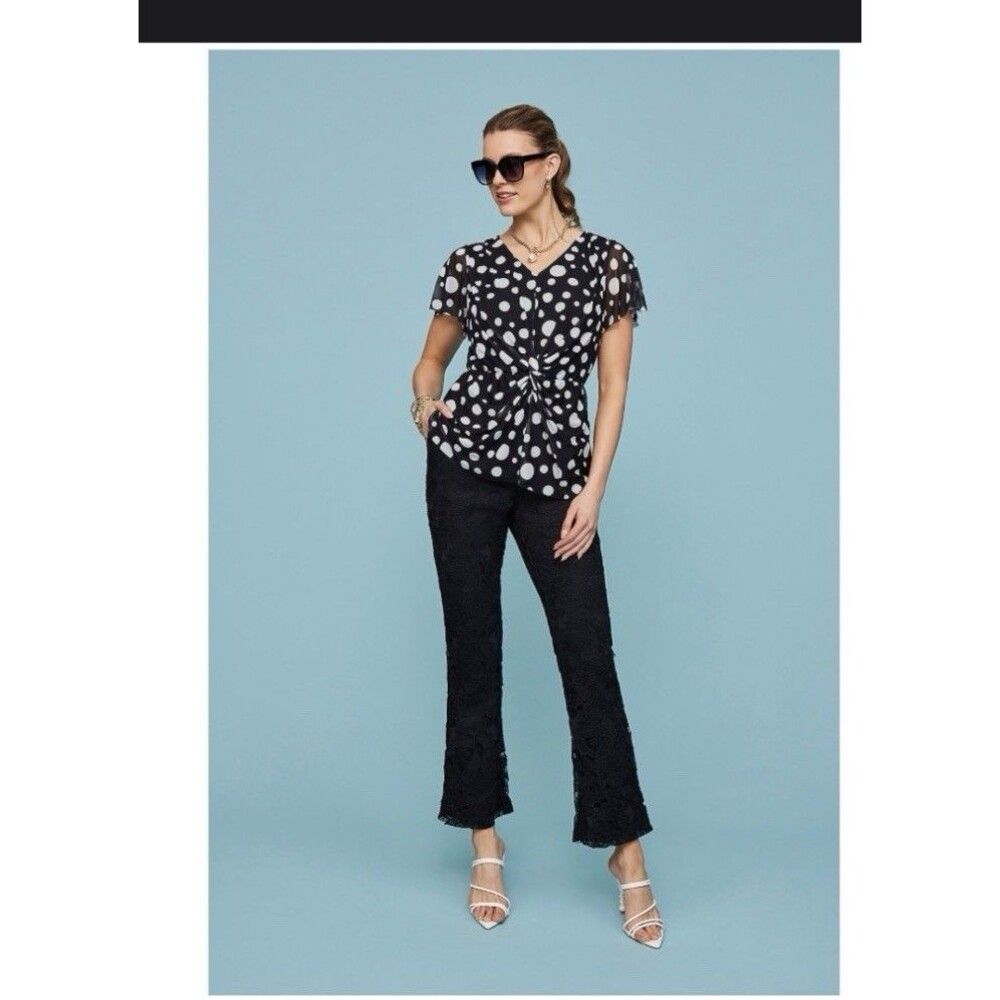 Isaac Mizrahi Live! Tall Always Isaac Lace Baby Bootcut Pants Black Sz 10 Tall
